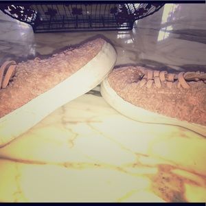 Zara Platform pink fuzzy sneakers- SZ 37